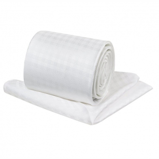 Kravatový set biely mriežkovaný ORSI 2-dielny