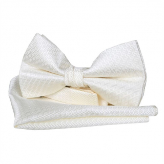 Spoločenský motýlik a vreckovka ORSI krémová