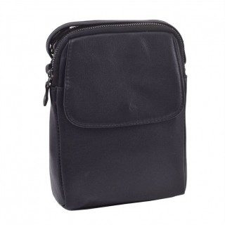 Čierna elegantná crossbody kabelka MERCUCIO koža nappa