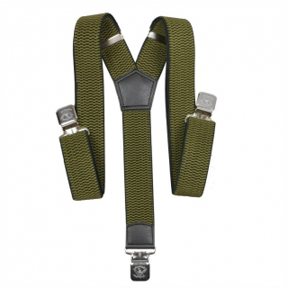 Pánske traky 4 cm, zelená olivová