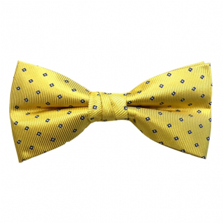 Elegantný pánsky motýlik ORSI žltý s modrým vzorom