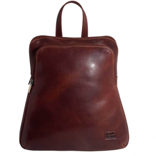 Dámsky kožený batoh DOUBLE SENDI red-brown