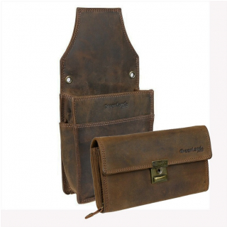 Kožený čašnícky set GREENLAND - Kasírka s držiakom 