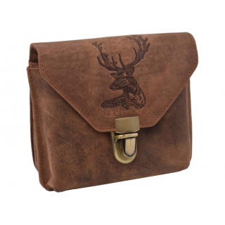 Kožená taštička na opasok MERCUCIO 12x15x6 cm vzor JELEŇ