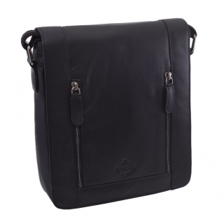 Pánska kožená crossbody taška MERCUCIO čierna nappa 