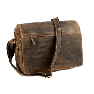 Kožená taška na rameno GreenBurry XL 1766 brúsená koža hnedá