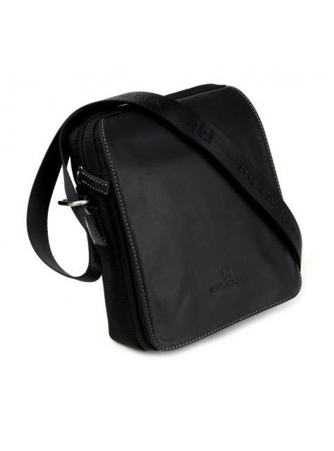Príručná kožená taška HEXAGONA 299162, 20x17 cm čierna - KozeneDoplnky.sk
