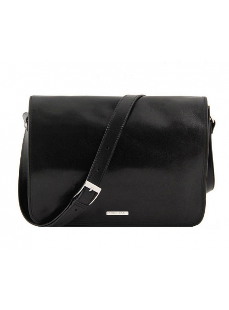 Kožená brašna Double messenger TUSCANY | 90475 čierna - KozeneDoplnky.sk