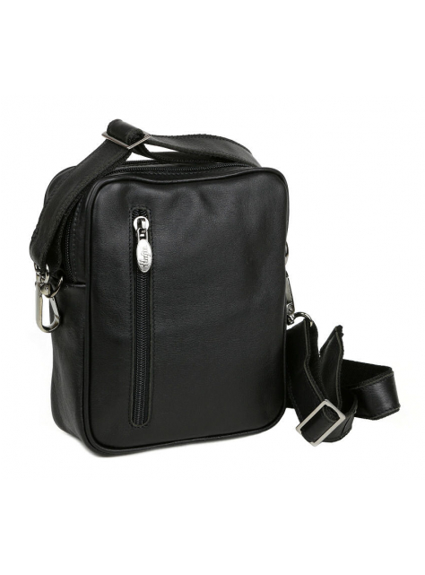 HAJN | Pánska kožená taška cez rameno so zipsom, 19x16 cm čierna  - KozeneDoplnky.sk