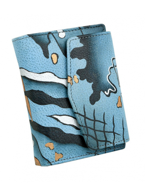 Dámska peňaženka modro-šedá 53-07 | GreenLand Art + Craft - KozeneDoplnky.sk
