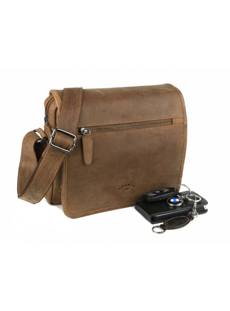 BRANCO Kožená brašna na rameno 22x25 cm, hnedá  - KozeneDoplnky.sk