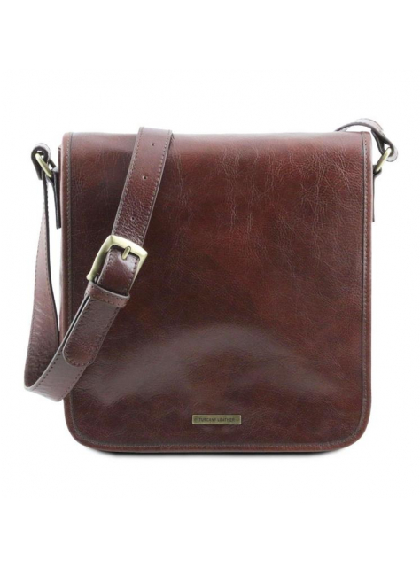 Kožená taška na rameno s poklopom MESSENGER 141260 28x28,5 cm hnedá - KozeneDoplnky.sk