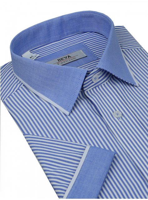 Pánska slim košeľa BEVA Fashion modrá-belasá - KozeneDoplnky.sk