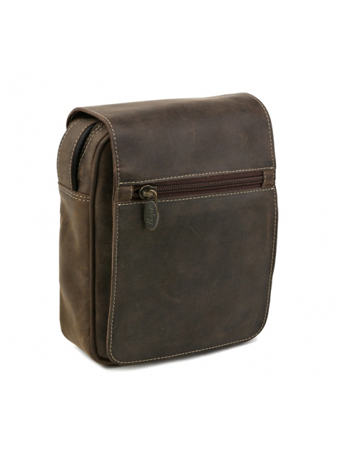 HAJN | Pánska kožená taška cez rameno s poklopom, 19x16 cm hnedá  - KozeneDoplnky.sk