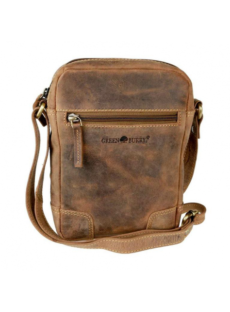 Kožená malá crossbag taška na plece GreenBurry 1832 hnedá - KozeneDoplnky.sk
