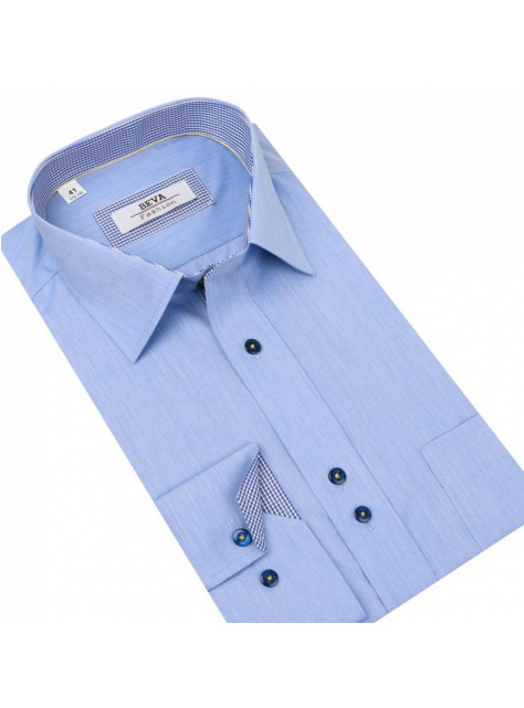Pánska košeľa slim BEVA modrá-belasá - KozeneDoplnky.sk