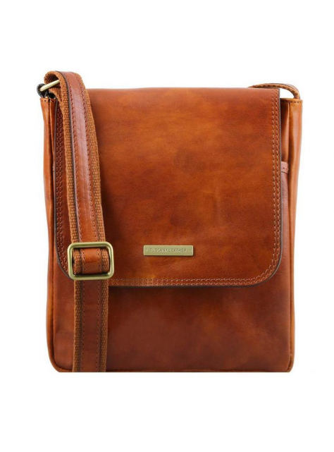 Crossbody kožená taška s poklopom JOHN medová | TUSCANY LEATHER - KozeneDoplnky.sk