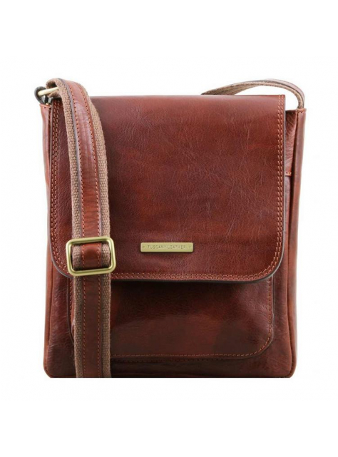 Crossbody taška cez plece JIMMY TL 141407 hnedá | TUSCANY LEATHER - KozeneDoplnky.sk