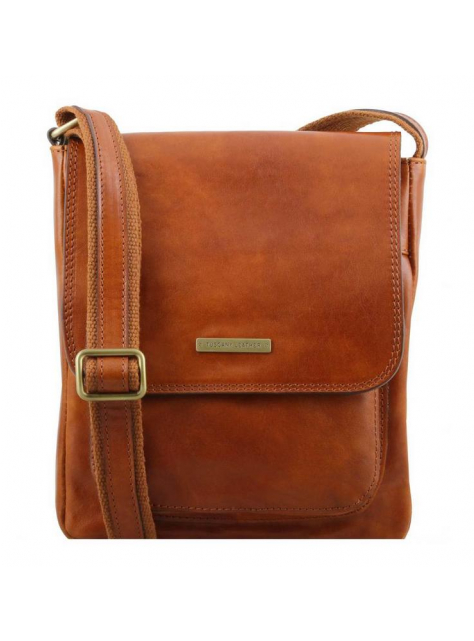 Crossbody kožená taška s poklopom JIMMY TL141407 medová | TUSCANY LEATHER - KozeneDoplnky.sk