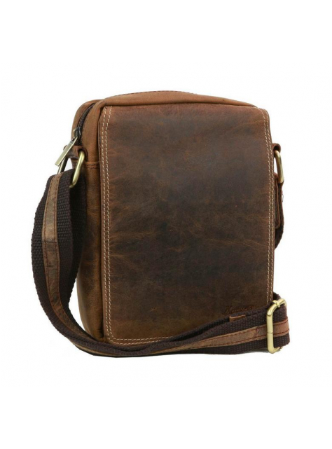 Crossbag kožená pánska taška s poklopom MERCUCIO 20x15 cm hnedá - KozeneDoplnky.sk