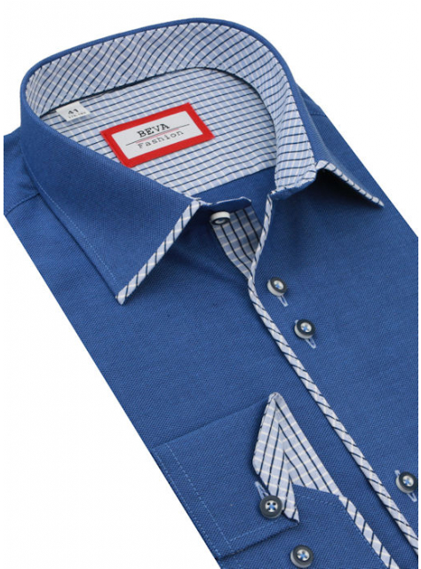 Modrá obleková košeľa BEVA SLIM 2K106 - KozeneDoplnky.sk