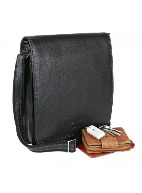 Elegantná kožená taška na rameno KATANA 69304 čierna - KozeneDoplnky.sk