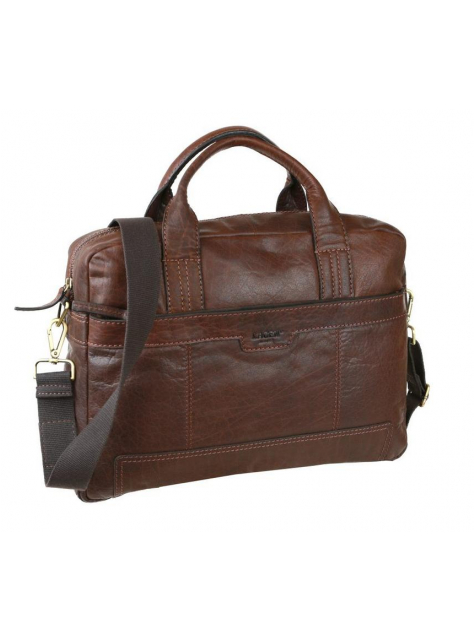 Štýlová taška na rameno na notebook 15" LAGEN, 30x41 cm hnedá - KozeneDoplnky.sk