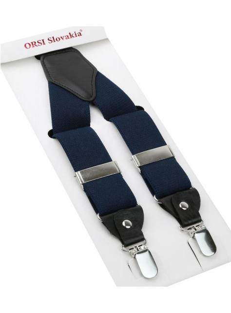 Pánske traky ORSI Navy Blue modré tmavé - KozeneDoplnky.sk