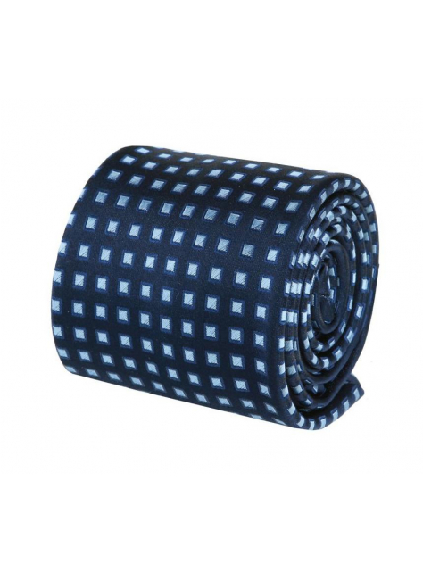 Pánska kravata ORSI V.I.P. hodváb, modrá so štvorčekmi  - KozeneDoplnky.sk