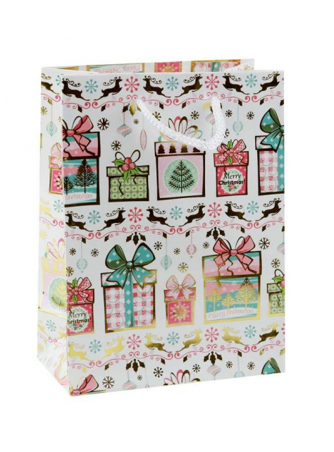 Malá vianočná darčeková taška 11,5 x 6 x 16 cm - KozeneDoplnky.sk