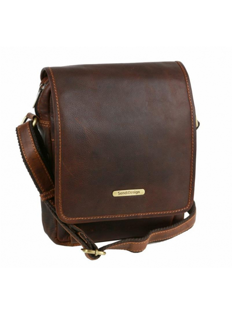 Kožená crossbody taška 20 x 27 cm s chlopňou SENDI 1101 - KozeneDoplnky.sk