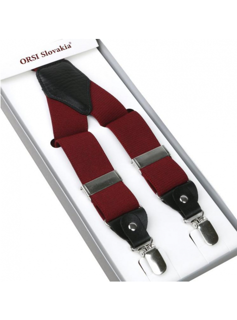 Pánske traky ORSi vínovo-bordové 3,5 cm - KozeneDoplnky.sk
