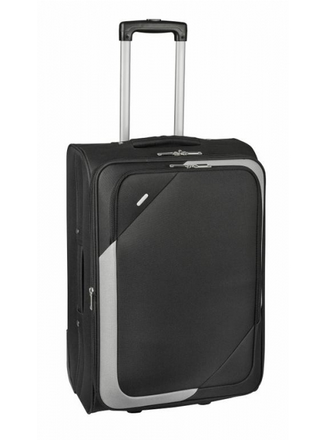Stredný cestovný kufor textilný 7260 čierno- šedý - KozeneDoplnky.sk