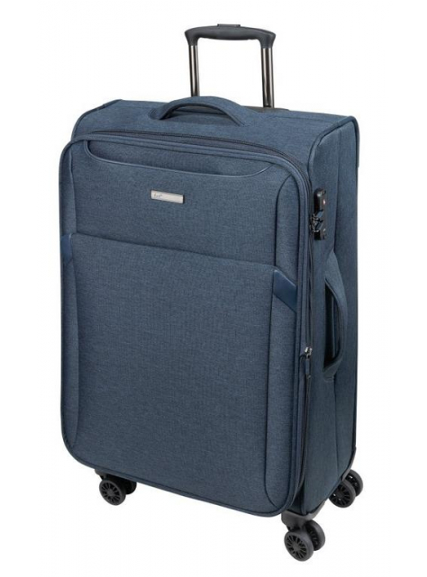 Stredný cestovný kufor textilný modrý 7364 - KozeneDoplnky.sk