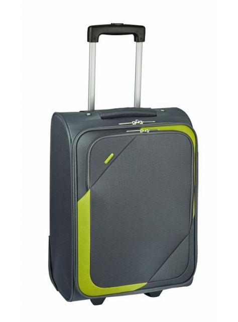 Veľký cestovný kufor textilný šedo- zelený 7270 - KozeneDoplnky.sk