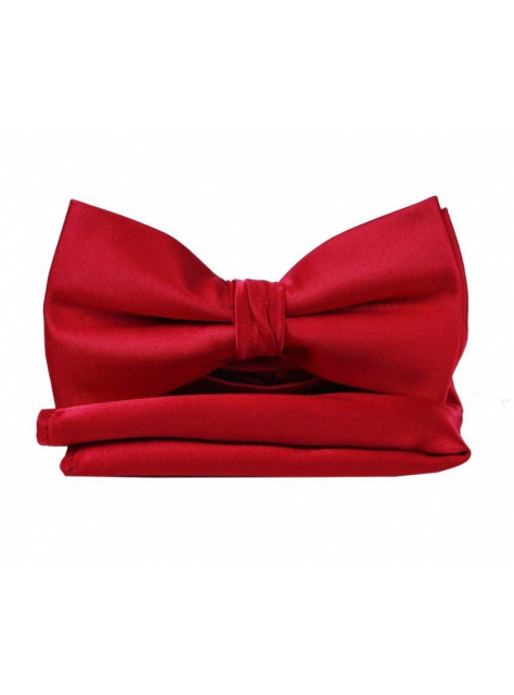 Pánsky motýlik s vreckovkou jahodovo- červený ORSI - KozeneDoplnky.sk