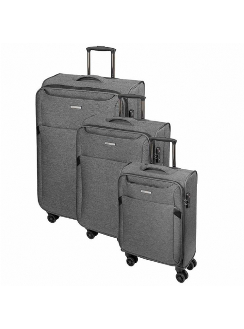 Set 3 kusov cestovných kufrov D&N 7304 sivo čierna - KozeneDoplnky.sk