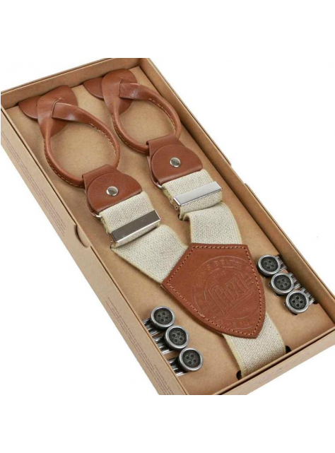 Exkluzívne pánske traky LLOYD 120 cm béžové - KozeneDoplnky.sk