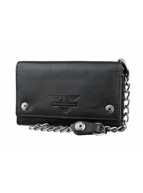 Exkluzívna kožená peňaženka GREENBURRY Black Wings s reťazou - KozeneDoplnky.sk