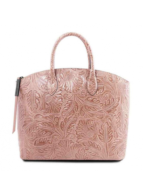 Luxusná dámska kabelka GAIA ružovej farby s potlačou TUSCANY - KozeneDoplnky.sk