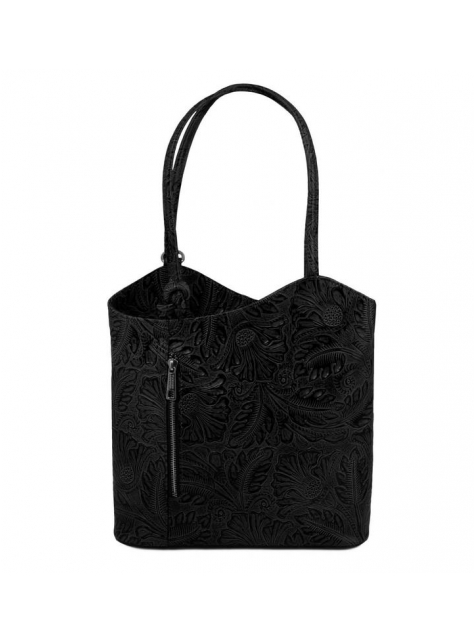 Luxusná čierna kabelka PATTY s potlačou TUSCANY LEATHER - KozeneDoplnky.sk