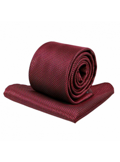 Kravatový set ORSI vínovo-červený so zlatou niťou - KozeneDoplnky.sk