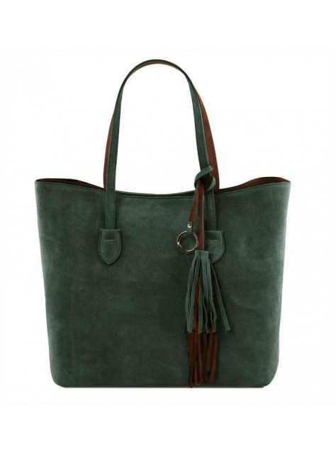 Exkluzívna dámska kabelka z brúsenej kože zelená TUSCANY LEATHER - KozeneDoplnky.sk