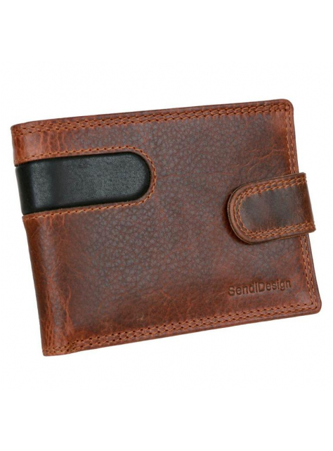 Hnedá kožená peňaženka so zapínaním pre 8 kariet - KozeneDoplnky.sk