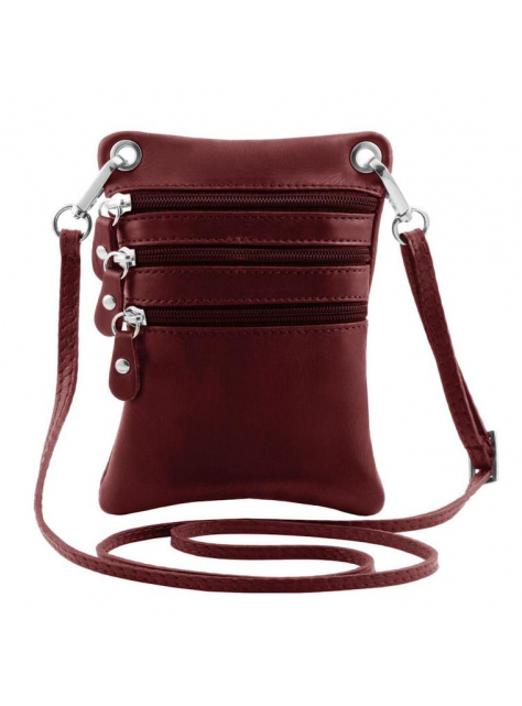 Crossbody taštička TUSCANY, mini 19x14 cm bordová - KozeneDoplnky.sk