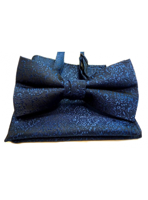 Pánsky motýlik a vreckovka ORSI, modrý ornament - KozeneDoplnky.sk