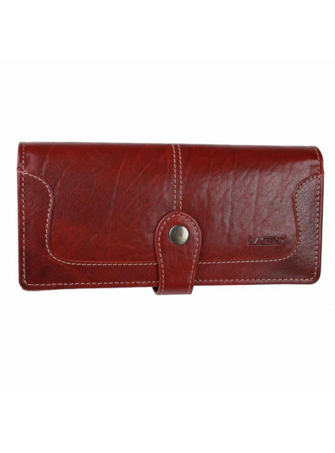 Luxusná dámska peňaženka červená bordó LAGEN pre 20 kariet - KozeneDoplnky.sk