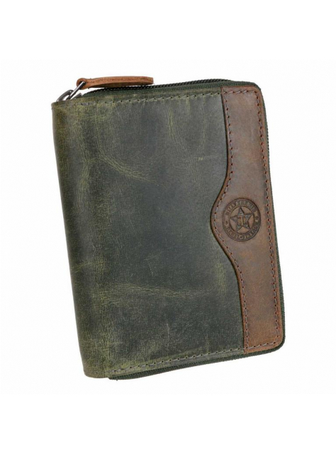 Pánska kožená peňaženka na zips RFID GreenBurry 16 priečinkov - KozeneDoplnky.sk
