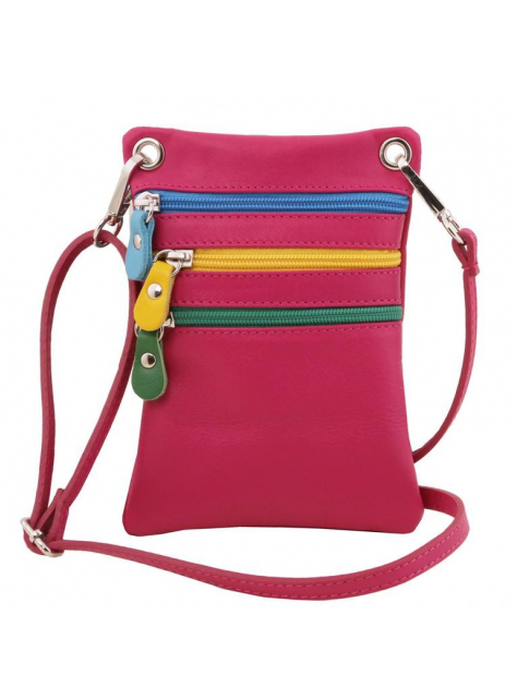 Príručná dámska crossbody cyklámenová taška TUSCANY - KozeneDoplnky.sk