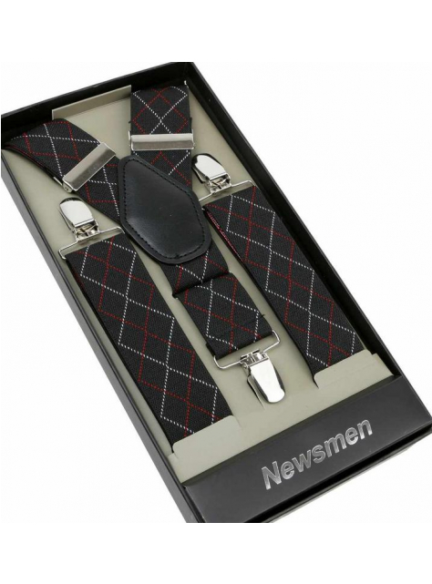 Pánske traky NEWSMEN čierne so vzorom - KozeneDoplnky.sk